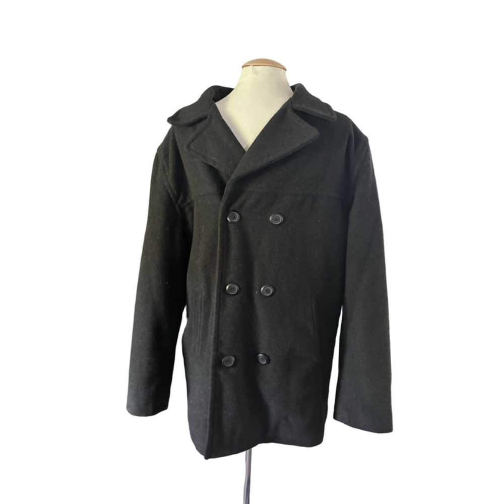 Men's Columbia Black Pea Coat L